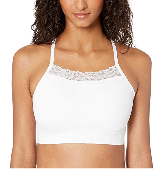 Mae Women's Seamless High-Neck Bralette With Lace Trim