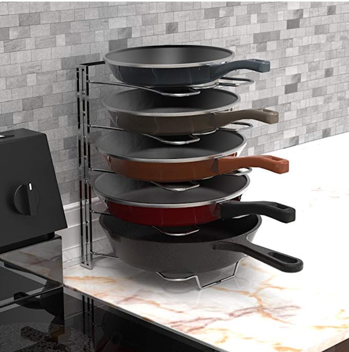 Kitchen Cabinet Pan and Pot Lid Organizer Rack Holder