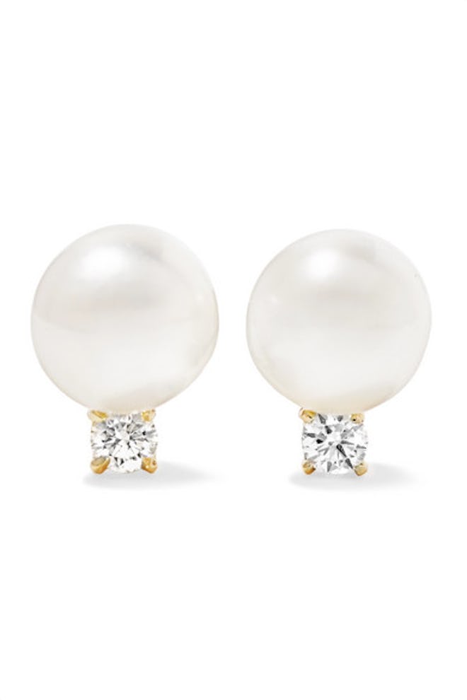 18-karat Gold, Pearl And Diamond earrings