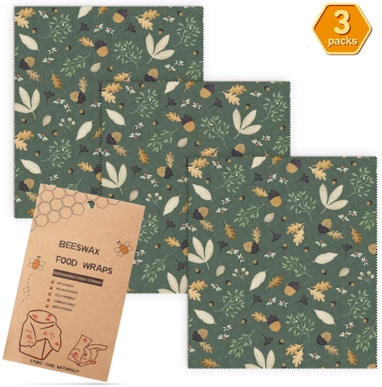 Beeswax Wrap Reusable Food Wrap (3-Pack)
