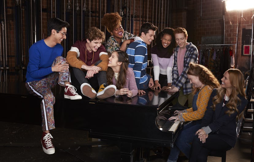 The cast of High School Musical: The Musical: The Series singing and playing piano