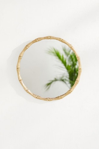 Gold Bamboo Round Wall Mirror