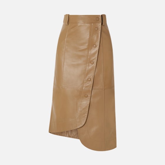 Ganni Leather Wrap Skirt