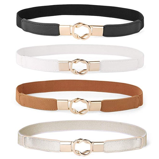 WERFORU Women Skinny Belt (4-Pack)