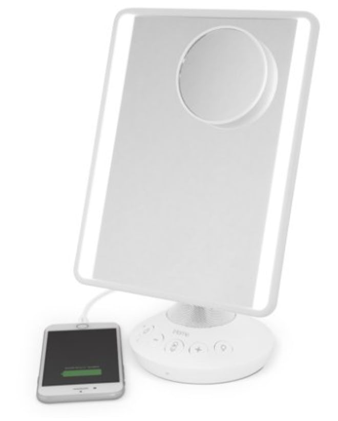 iHome Mirror with Bluetooth Audio, LED Lighting, Bonus 10x Magnification, Siri & Google Support USB ...