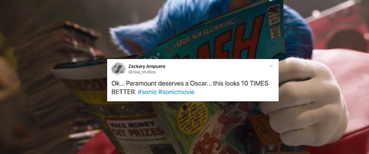 Tweet about the 'Sonic the Hedgehog' redesign