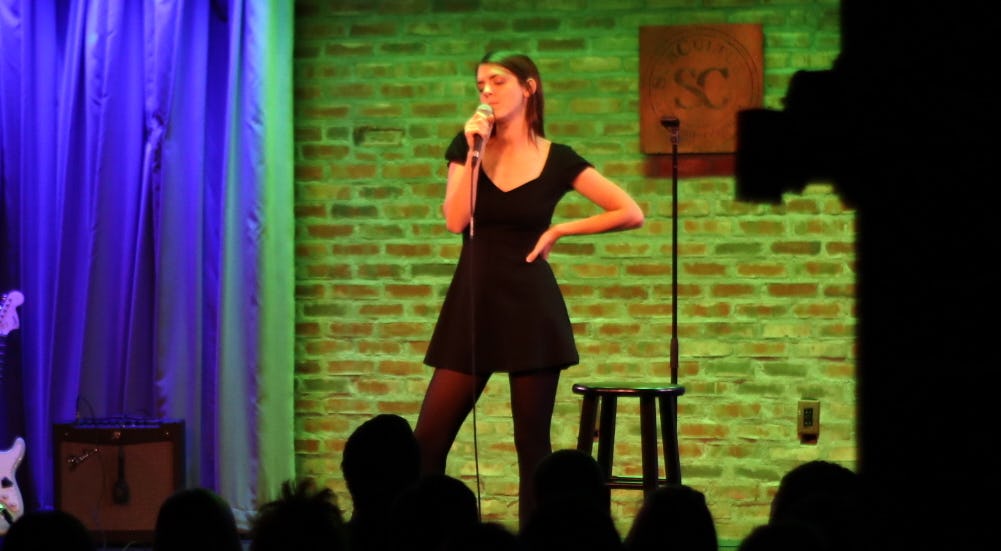 Comedian Kelly Bachman performs at "Rape Jokes By Survivors" on November 8, 2019. 