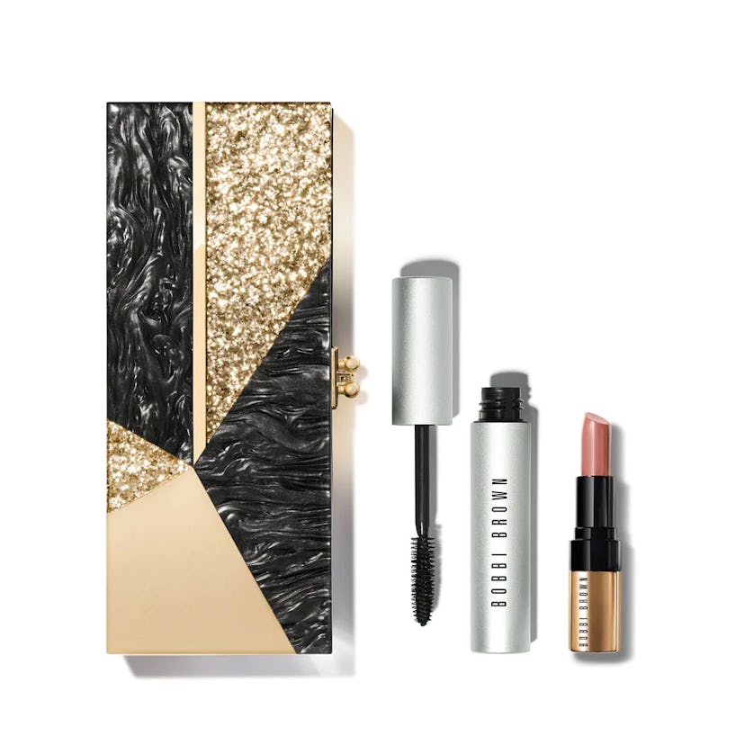 Bobbi Brown x Edie Parker holiday set includes a clutch, mascara, and lipstick. 