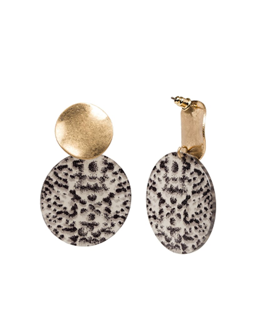 Veroma Black Resin Animal Print Earring