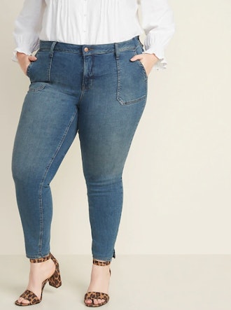 High-Waisted Secret-Slim Pockets Plus-Size Rockstar Super Skinny Ankle Jeans