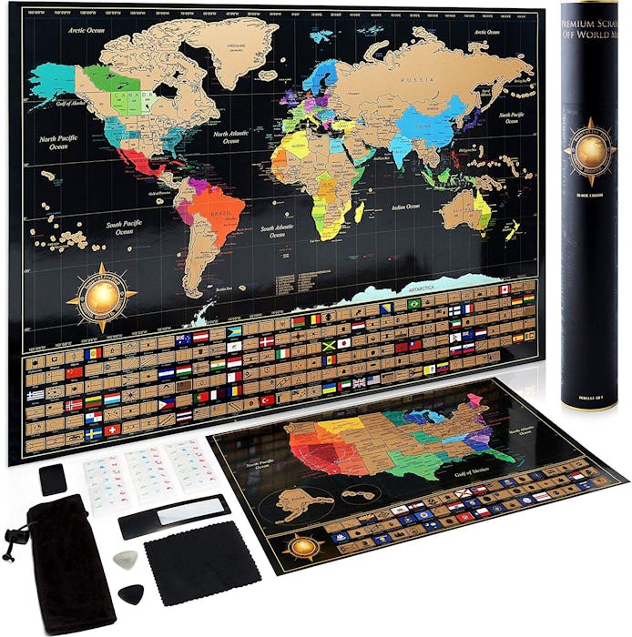  InnovativeMap Scratch Off World Map Poster