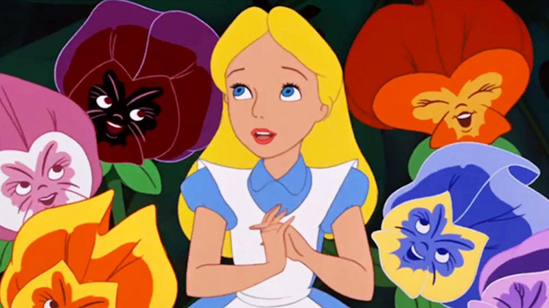 Alice frolics among the flowers Disney's 'Alice In Wonderland'