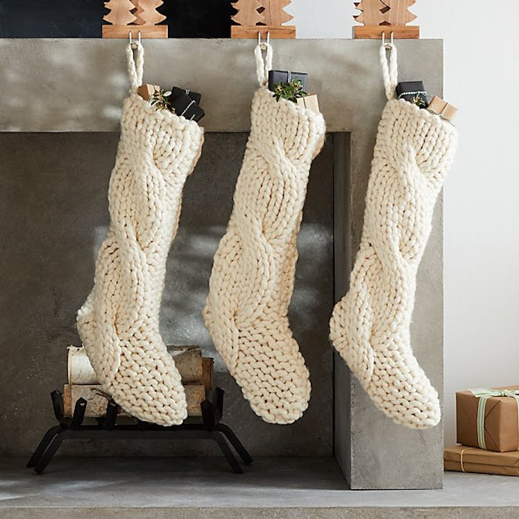 Cozy Ivory Knit Stocking
