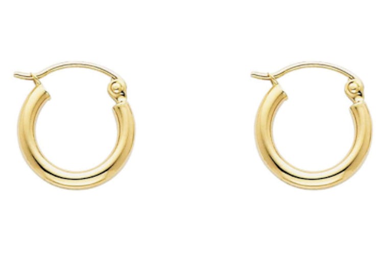 GoldenMine Fine 14k Yellow Gold Hoop Earrings 