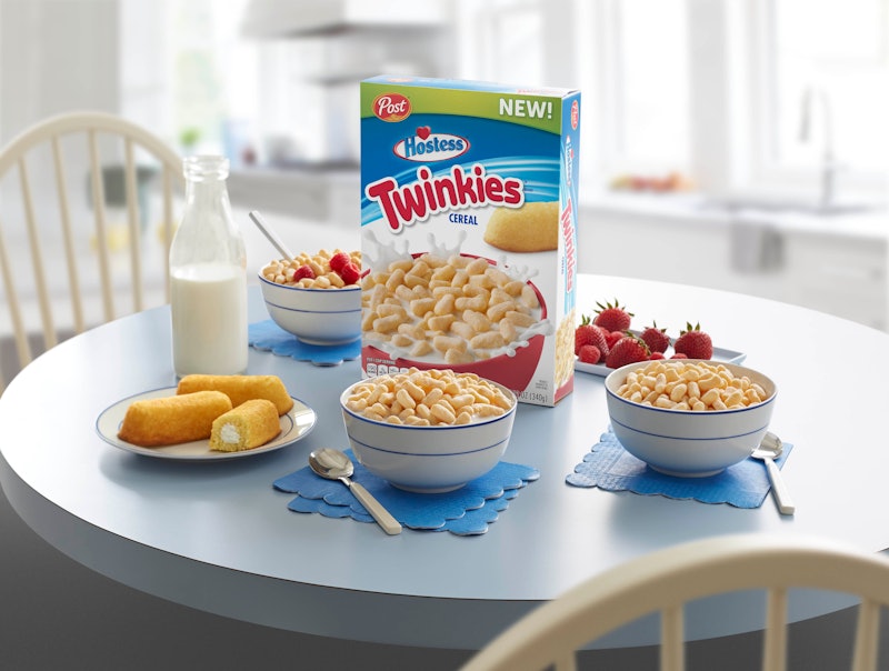 Twinkies Cereal exists thanks to a collaboration between Post and Hostess.