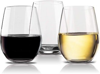 Vivocci Unbreakable Elegant Plastic Stemless Wine Glasses