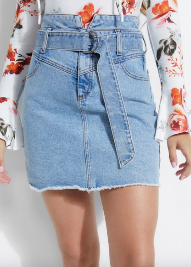 Belted '80s Denim Skirt 