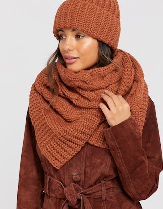 Bea Oversized Cable Knit Scarf