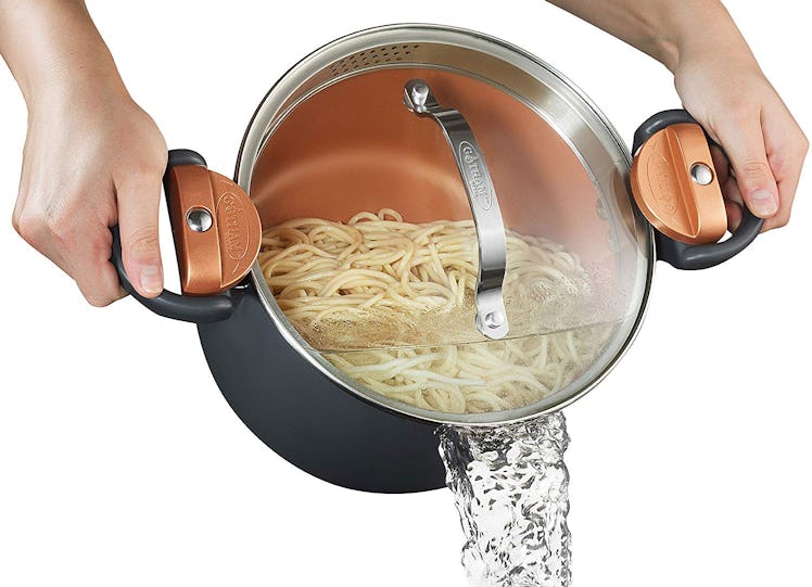 Gotham Steel Pasta Pot with Strainer Lid