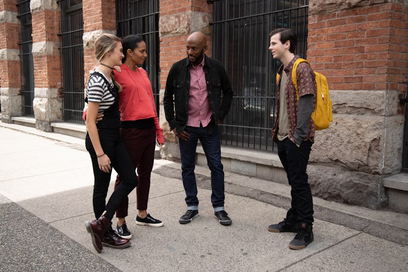 Sophie, PJ, Rome, and Regina standing on the sidewalk on A Million Little Things