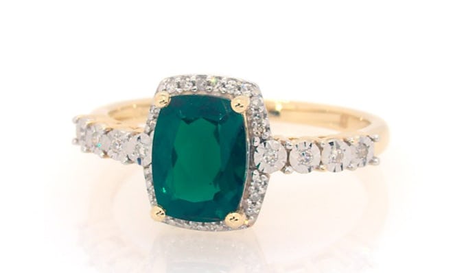 Lab-Created Emerald Ring