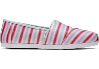 Red and White Candy Cane Glitter Women's Classics