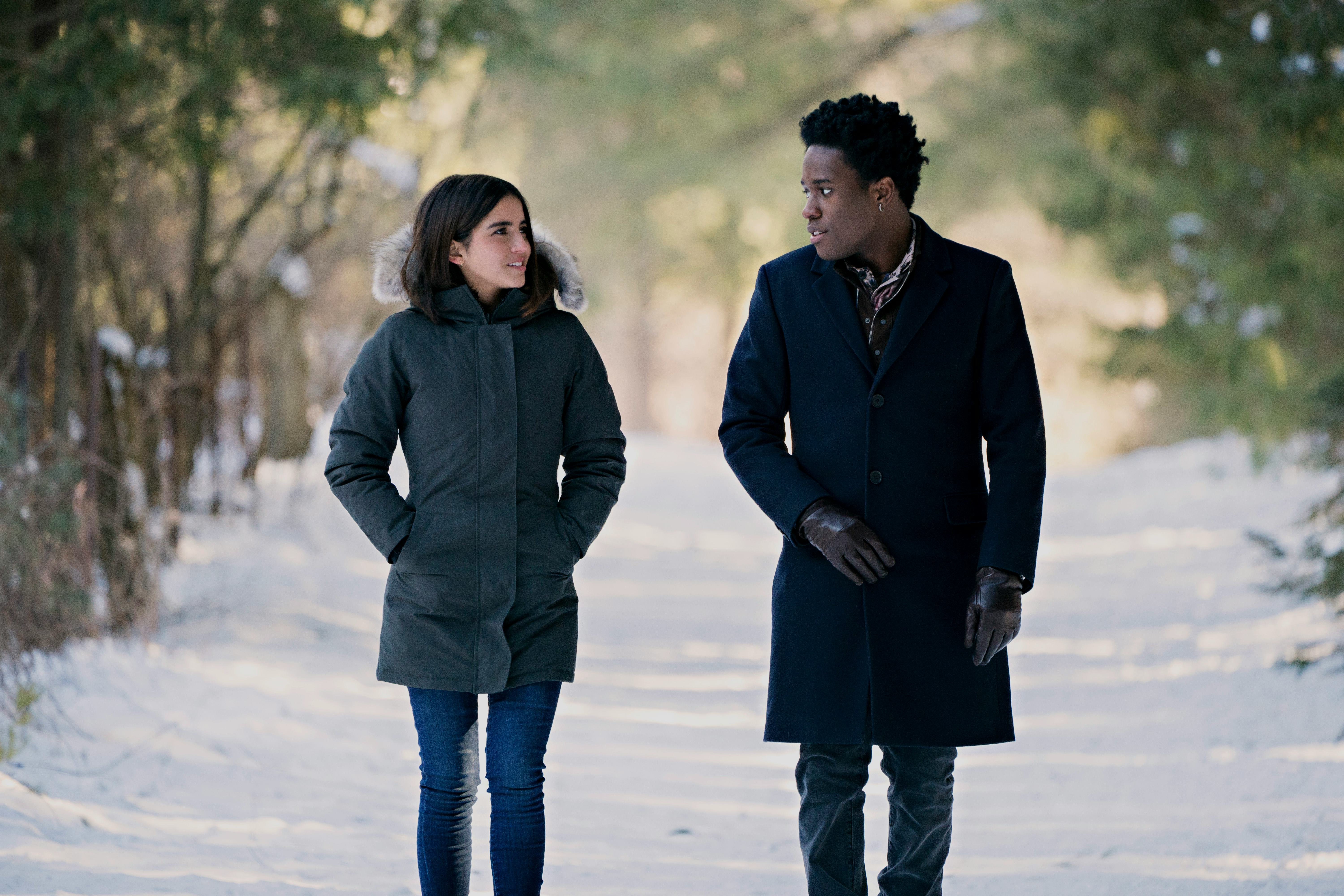 Isabela Merced and Shameik Moore in Netflix's 'Let It Snow'