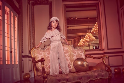 Child in turban and jumpsuit from Rachel zoe x janie & jack party collaboration