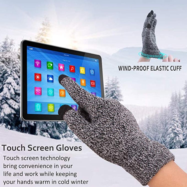 Achiou Winter Knit Touchscreen Gloves