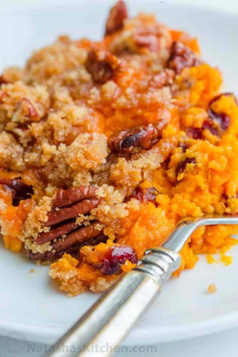 Vegetarian Thanksgiving sweet potato casserole