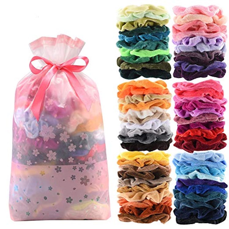 Velvet Hair Scrunchies (60 pieces)