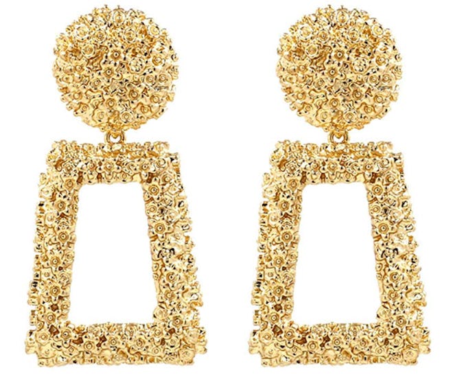 KELMALL Golden Raised Design Statement Earrings