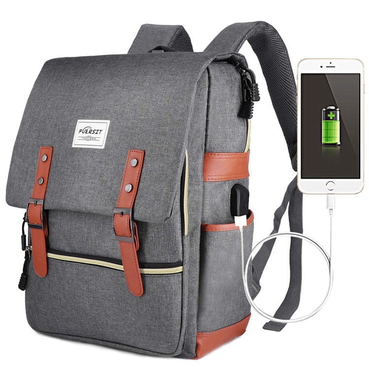 Puersit Vintage USB Backpack 