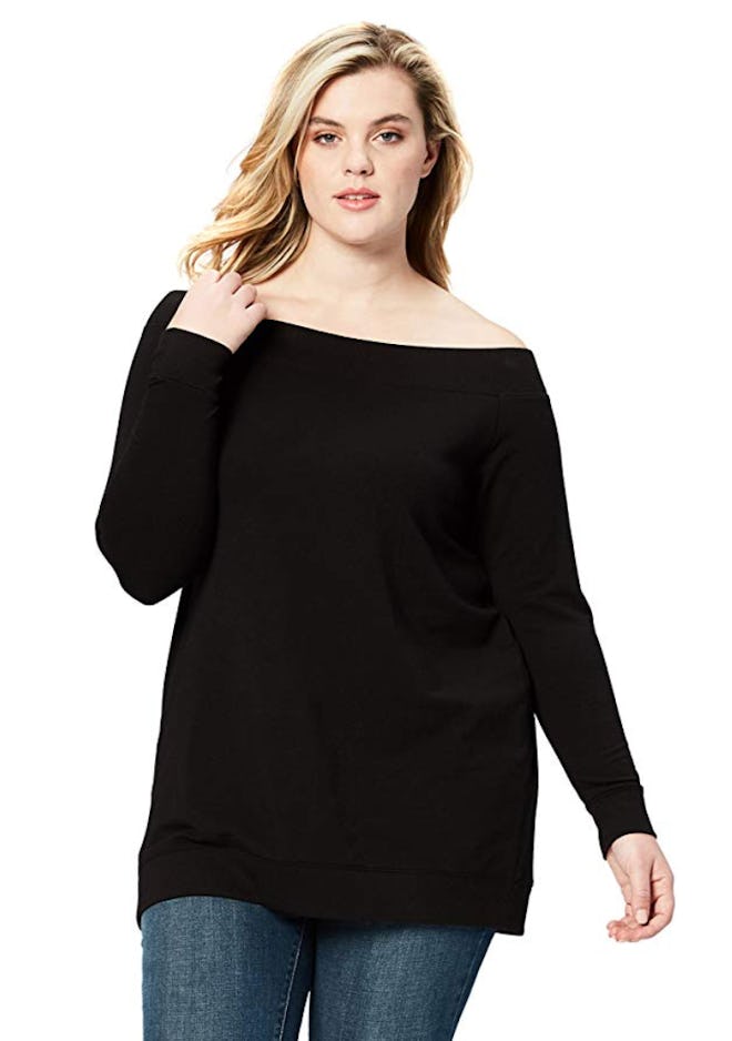 Daily Ritual Terry Cotton and Modal Cold Shoulder Tunic