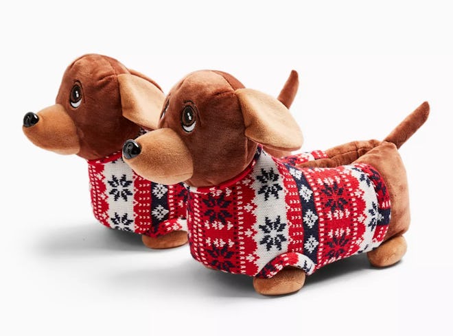 Brown Sausage Dog Slippers