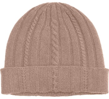 State Cashmere 100% Pure Cashmere Cable Knit Cuffed Beanie