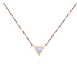 PAVOI 14K Gold Plated Round Created Opal Necklace