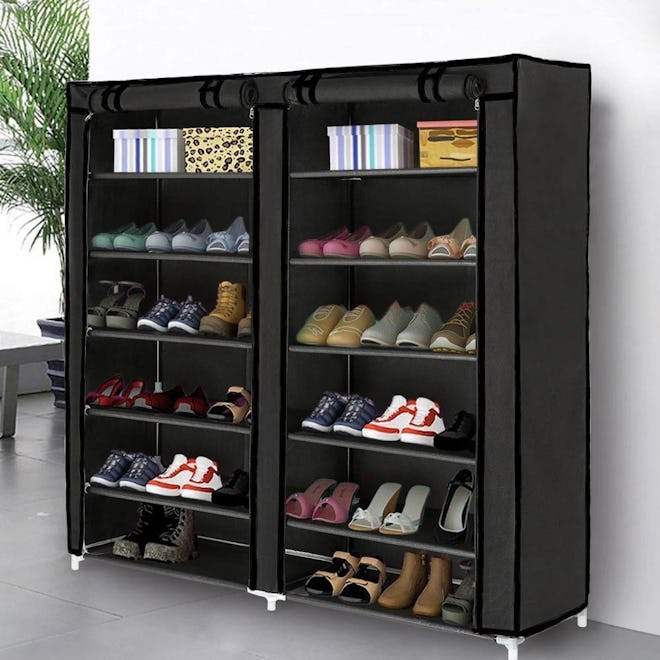 Blissun Shoe Storage Organizer Tower with Non-Woven Fabric Cover