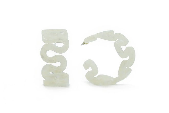 Squiggle Hoops in Mother of Pearl