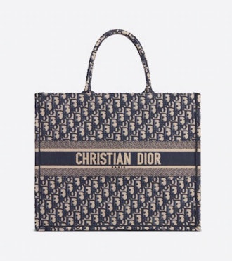 Blue Dior Oblique Book Tote Bag