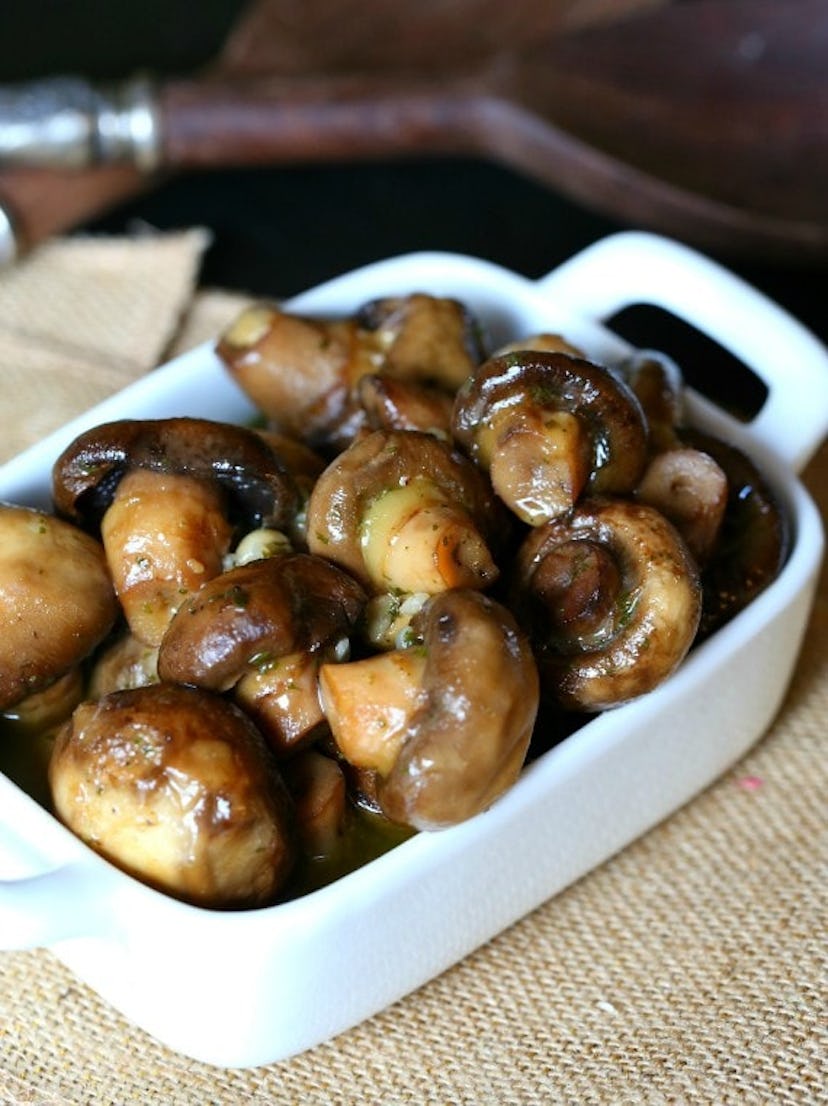 plate of tender mushrooms