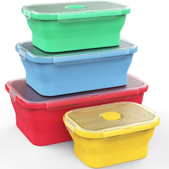 Vremi Silicone Collapsible Food Storage Containers (4-pack)