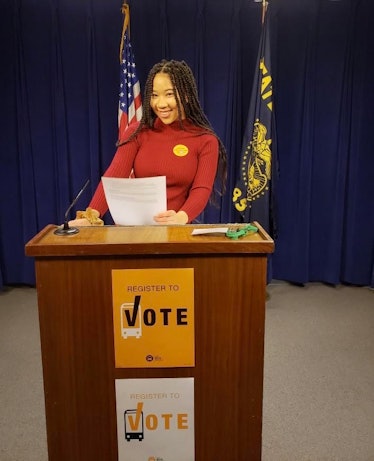 Amira Tripp Folsom is involved in voting reform and gun control efforts.