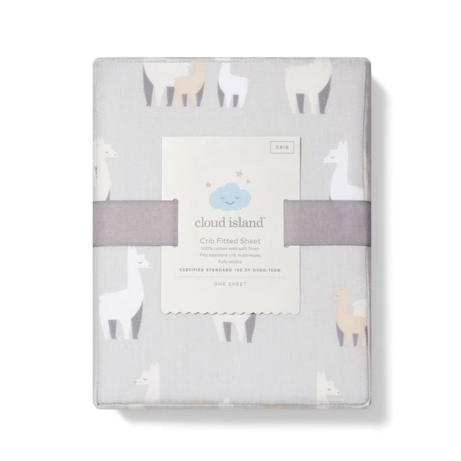 Fitted Crib Sheet Llamas - Cloud Island™ Gray/White