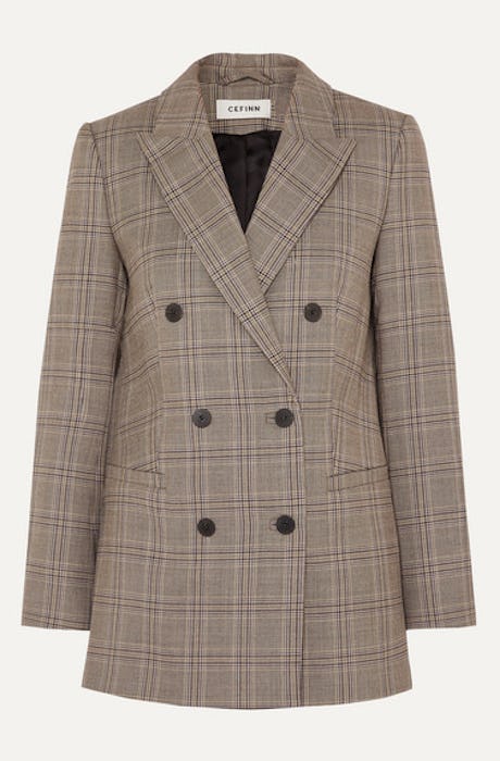 Prince of Wales checked woven blazer