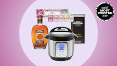 Four Roses bourbon small batch, candle gift set, Wi-Fi multi-use cooker, and medium roast coffee pac...