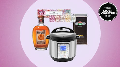 Four Roses bourbon small batch, candle gift set, Wi-Fi multi-use cooker, and medium roast coffee pac...