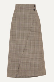 Layla Prince of Wales checked woven midi skirt