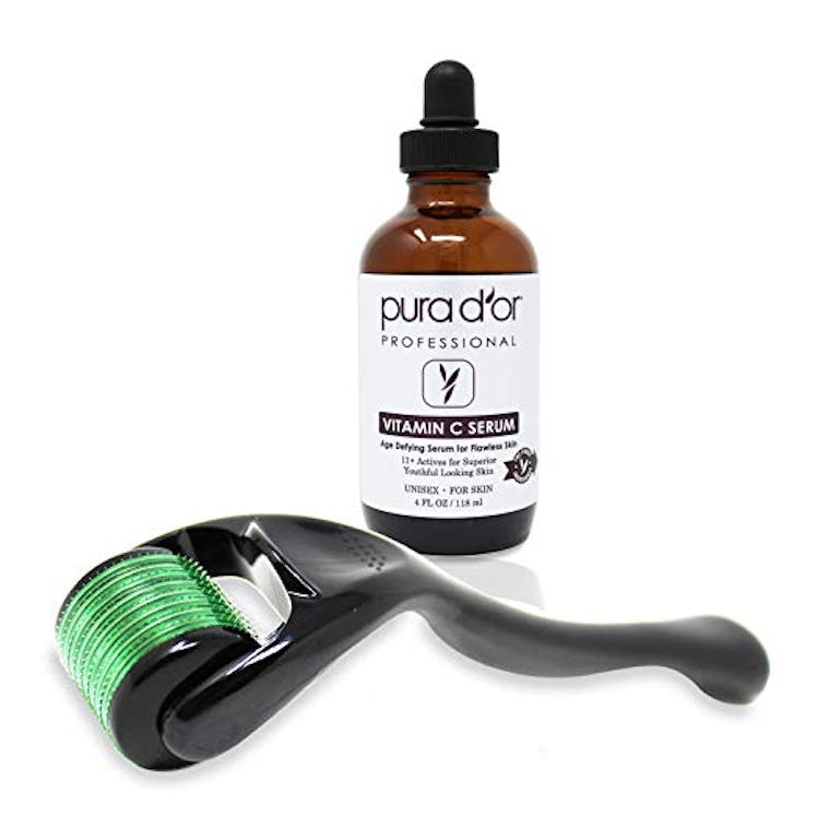 PURA D'OR Vitamin C Serum (4 oz) & 0.25mm Derma Roller