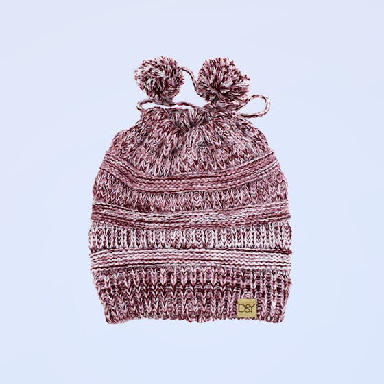 Ponyflo Delia Marled Slinky Knit Ponytail Beanie